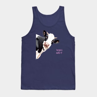 Legen Dairy Pun Cartoon Style Legendary Cow Tank Top